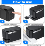 Automatic Stapler - Compatible with 24/6 and 26/6 Staples
