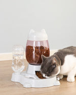 Pet Dog Cat Automatic Feeder Bow
