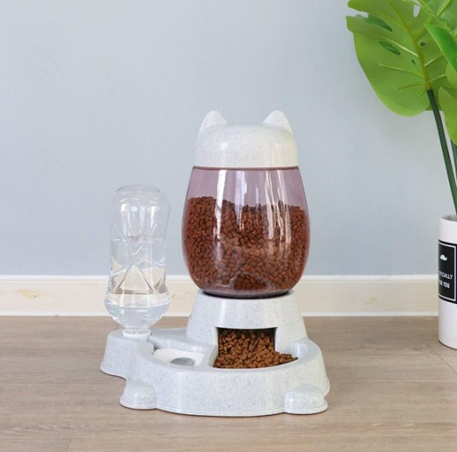 Pet Dog Cat Automatic Feeder Bow