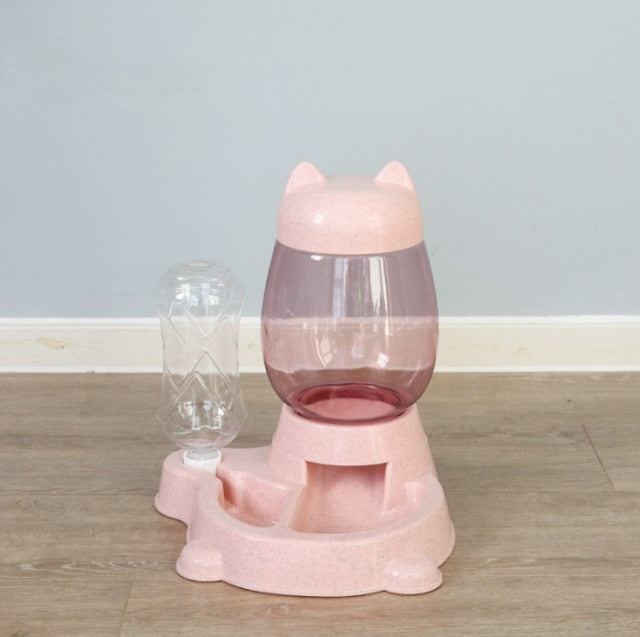 Pet Dog Cat Automatic Feeder Bow