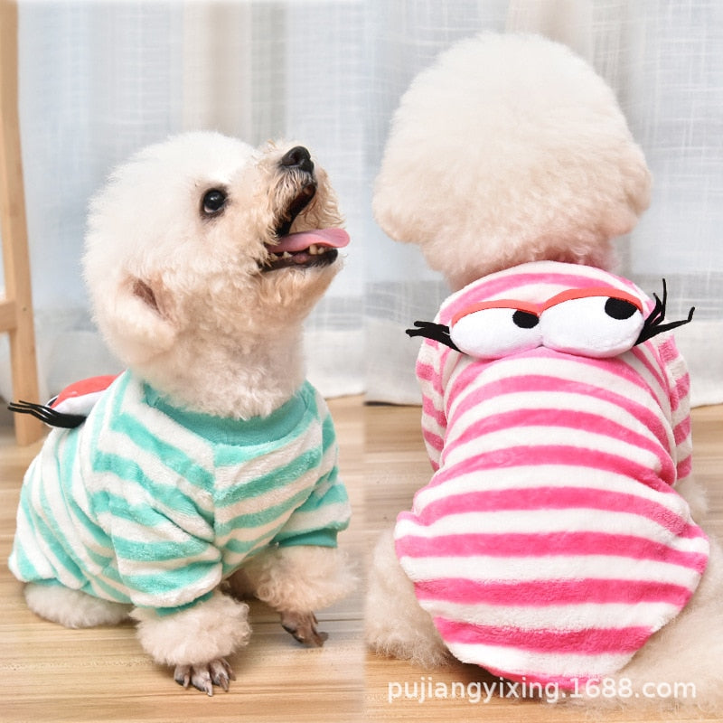 Cotton Dog Cat Warm Striped Clothes