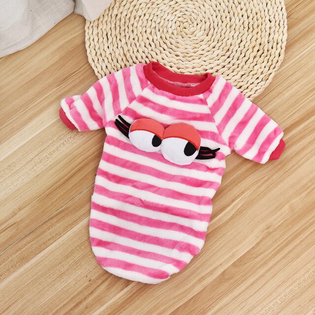 Cotton Dog Cat Warm Striped Clothes